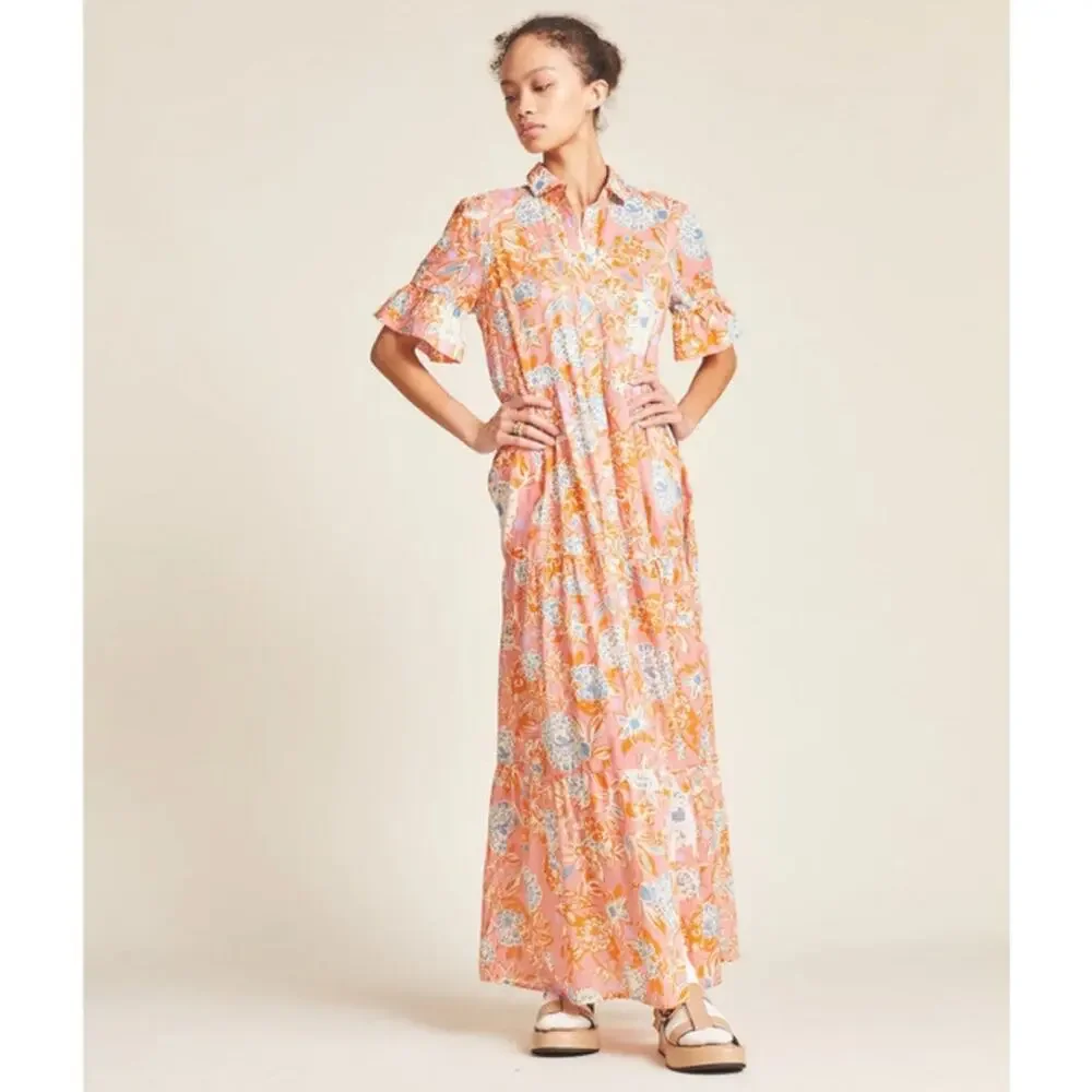 NWT Trovata Birds of paradise Martine maxi dress spiced dahlia - Picture 1 of 9